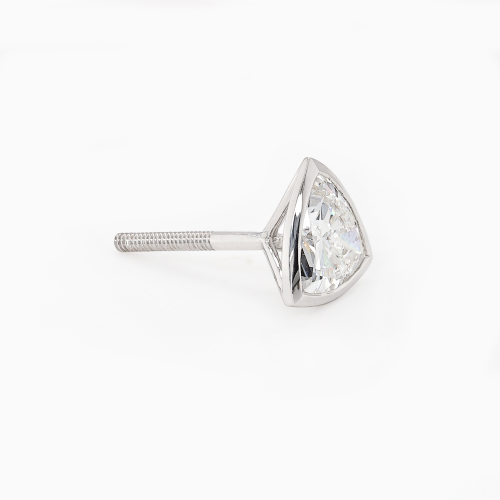 Trillion-Cut Lab-Grown Diamond Stud Earrings, Lab-grown,  14k White Gold